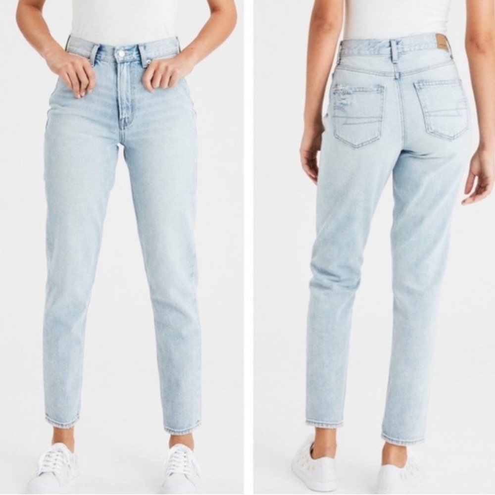 AE Light Wash Mom Jeans